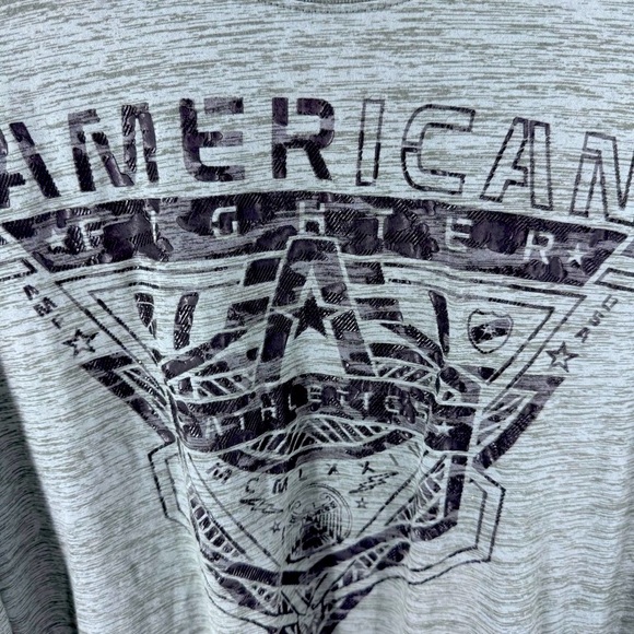 American Fighter Distressed Green and Black Long Sleeve Tee - Picture 8 of 11